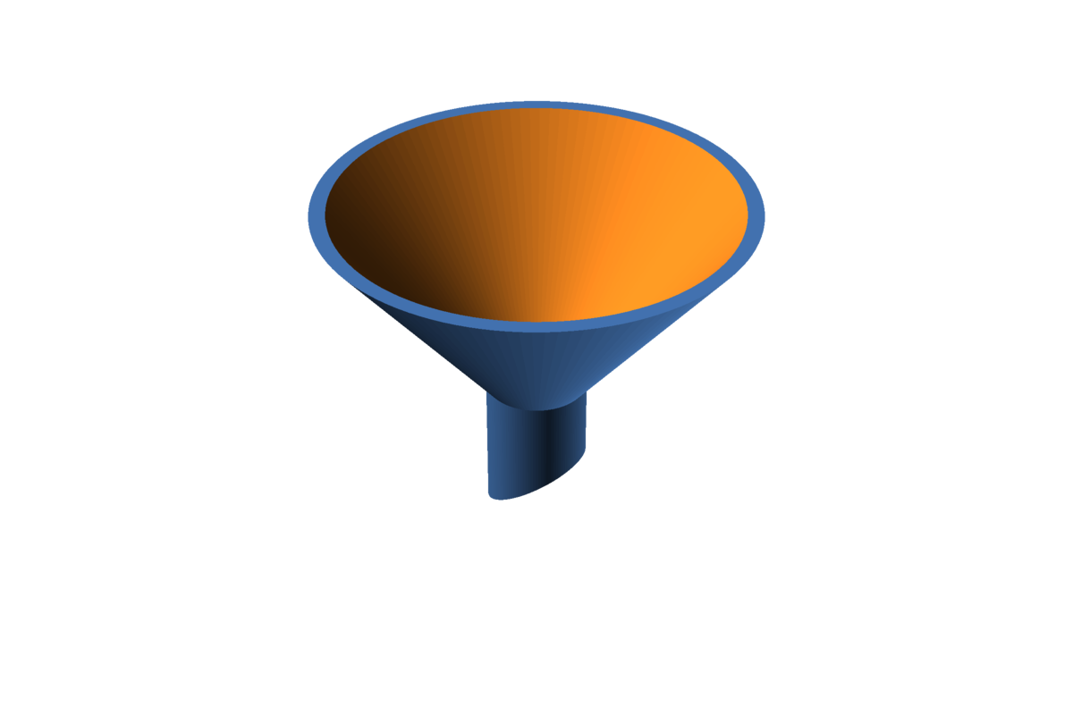 A 3D printed funnel